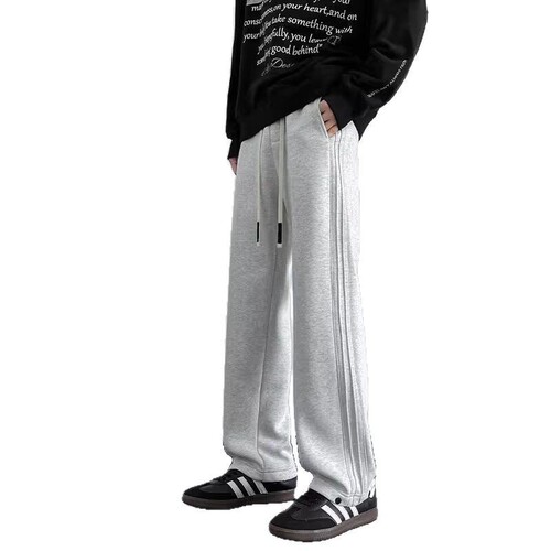 Men's Straight Leg Casual Pants Trendy Versatile Loose Wide Leg Pants American Style Durable Sport Sweatpants