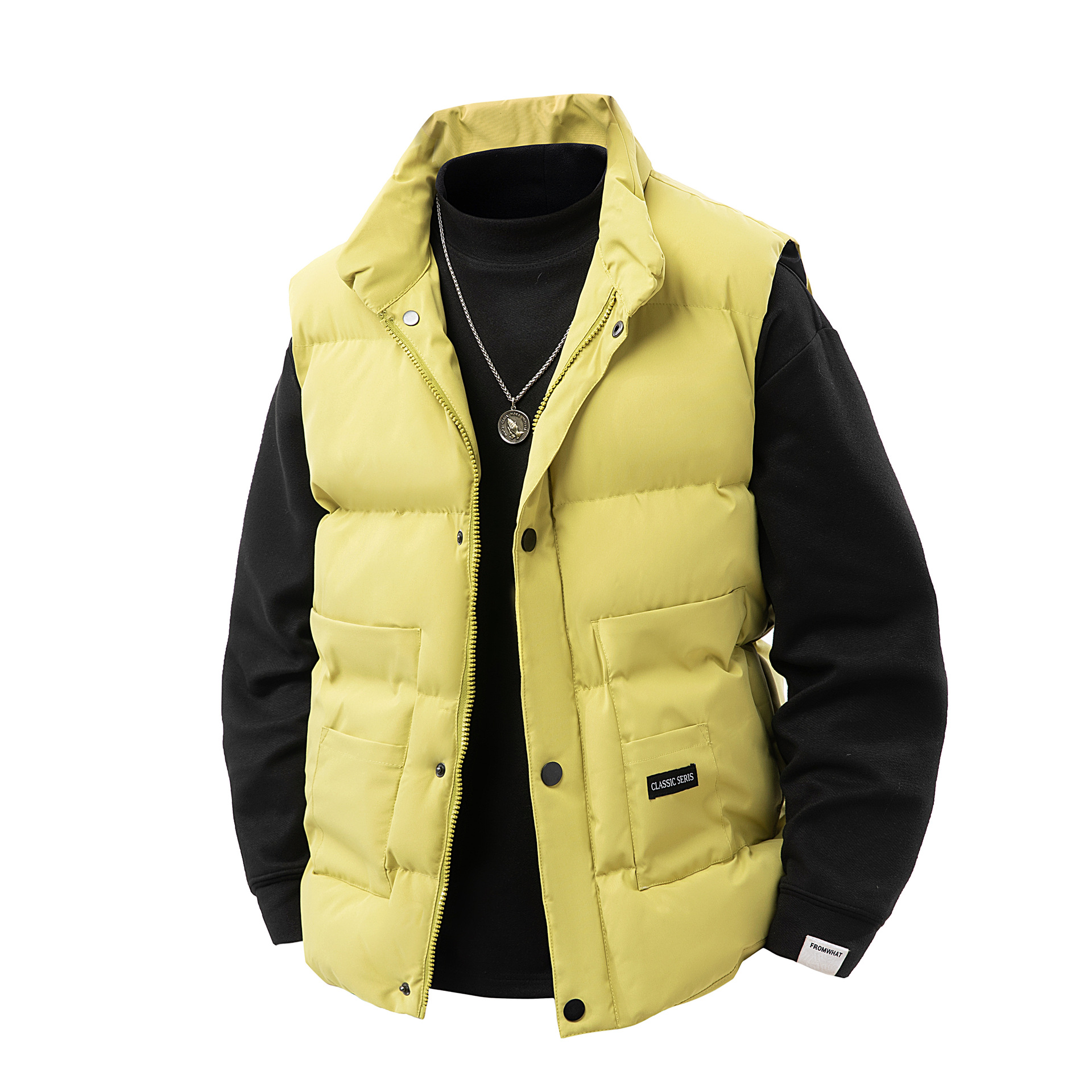 Transfronterizos otoño y invierno masculino chaleco de algodón de pluma estilo coreano de tendencia de hombros de invierno masculino suelto de tamaño grande abrazadera de abrigo grueso image 11