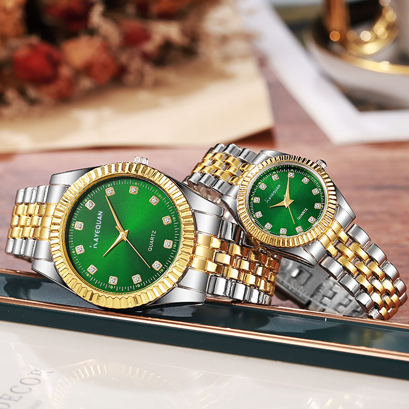2025 transfronterizo explosión hombre reloj conjunto de reloj de cuarzo de negocios moda versátil reloj de pareja fábrica al por mayor