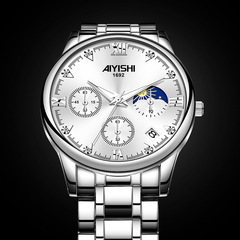 新款防水夜光日曆男士手錶男學生韓版時尚真皮運動石英表跨境手錶