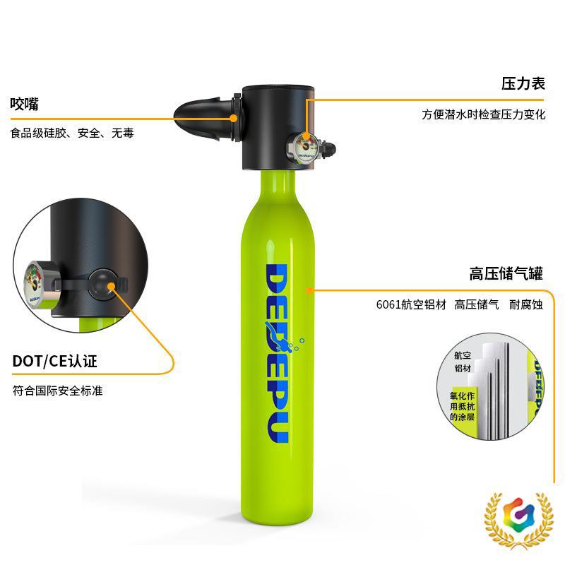 ✮ 0.5L Oxygen Cylinder Portable Underwater Scuba Emergency Breathing Apparatus Spare Diving Equipment Snorkeling Oxygen
