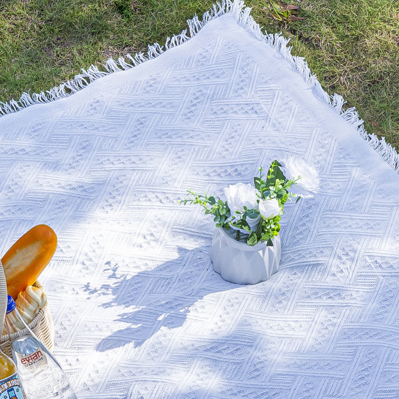 Outdoor Picnic Mat Linen Tablecloth Camping Cover Blanket Atmosphere Tablecloth Picnic Mat Outing Car Trunk Mat