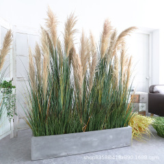 Simulated natural reed grass landscaping indoor living room mall Nordic plant potted fake plant floor-standing ornaments decoration