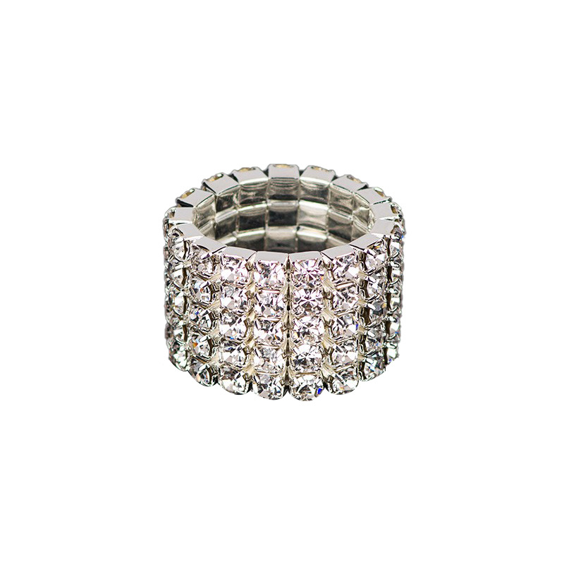 Luxury Fashion Full Diamond Five-Row Elastic Band Stretch Men's Index Finger Ring Manufacturer Wholesale R006_voghion.com