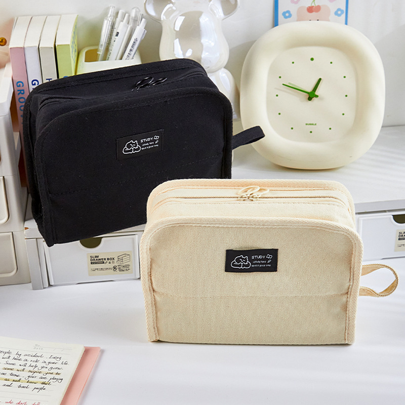 9 bolsas de bolígrafo de gran capacidad en bolsas de lápiz de nicho japonés simples de alto valor facial bolsas de papelería de estudiantes de secundaria