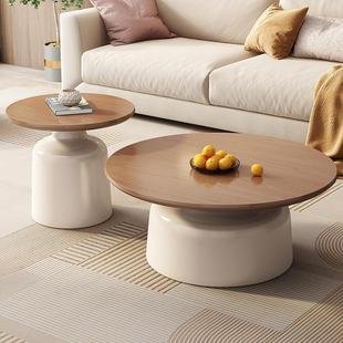 Cream Style Iron Coffee Table Living Room Home Small Apartment Simple Modern Internet Celebrity Coffee Table 2025 New Round Coffee Table