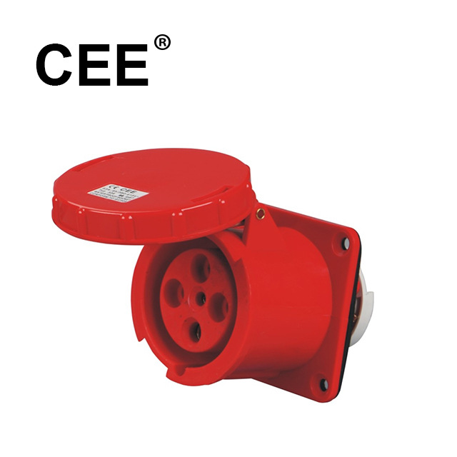 CEE-334/344 面板式直座 63 A 380V红色4 芯 家用 工业用插座