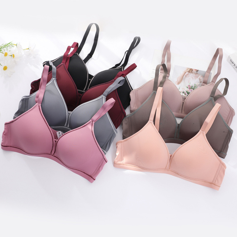 Ligero y delgado sin anillo de acero ropa interior de mujer brillante sin marcas cómodo y transpirable sujetador de niñas sobre el bra anti-caída