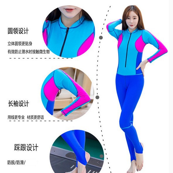 2019 New UV-resistant floating diving suit one-piece sunscreen jellyfish suit ladies New