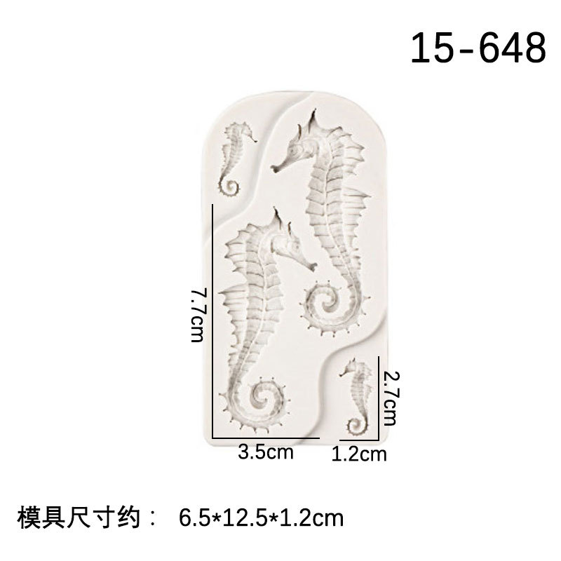 Decorativo animal marino sirena cola tamaño caballito de mar coral tortuga Concha Starfish fondant silicona molde chocolate