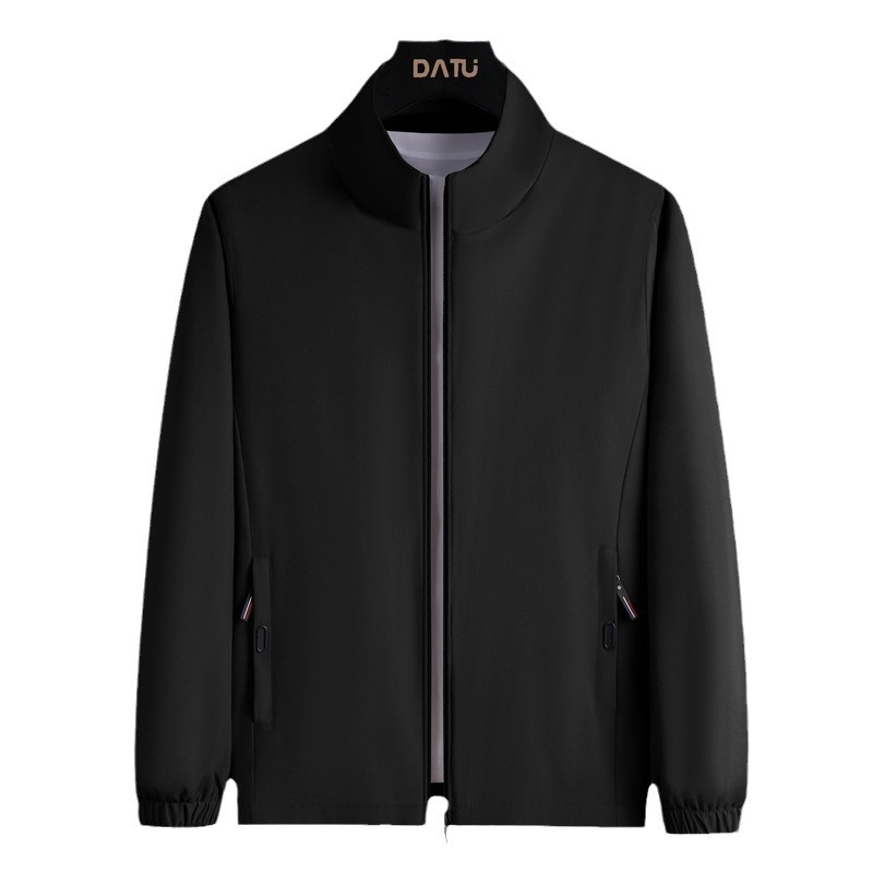 Chaquetas de Otoño 2023 para Hombre, Chaquetas de Negocios de Color Sólido, Chaquetas Deportivas Casuales con Cuello Alto para Hombre