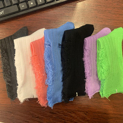 破洞乞丐襪兒童夏季薄款網紅襪子女中筒走秀款糖果色長高筒ins潮