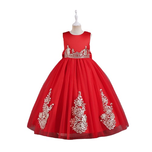 New Women's Child Bridal Gown Sparkling Train Performance Dress Party Lace Long Dress Flower Child Bridal Dress