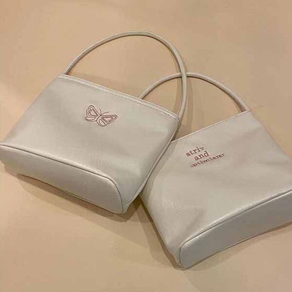 Summer polyurethane fashionable small design shoulder bag, retro one-shoulder bag, high-end, with embroidery