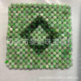 新中式翡翠A货玉垫子diy串珠饰品配件创意特色手工编织玉石工艺品