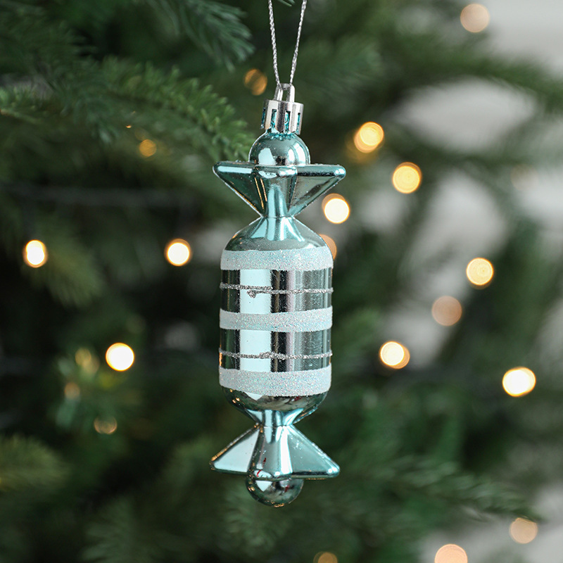 Decoraciones de Navidad personalizadas Hong Heng caramelo multicolor polvo de polvo de decoración de árbol de Navidad colgante DIY accesorios de vestuario