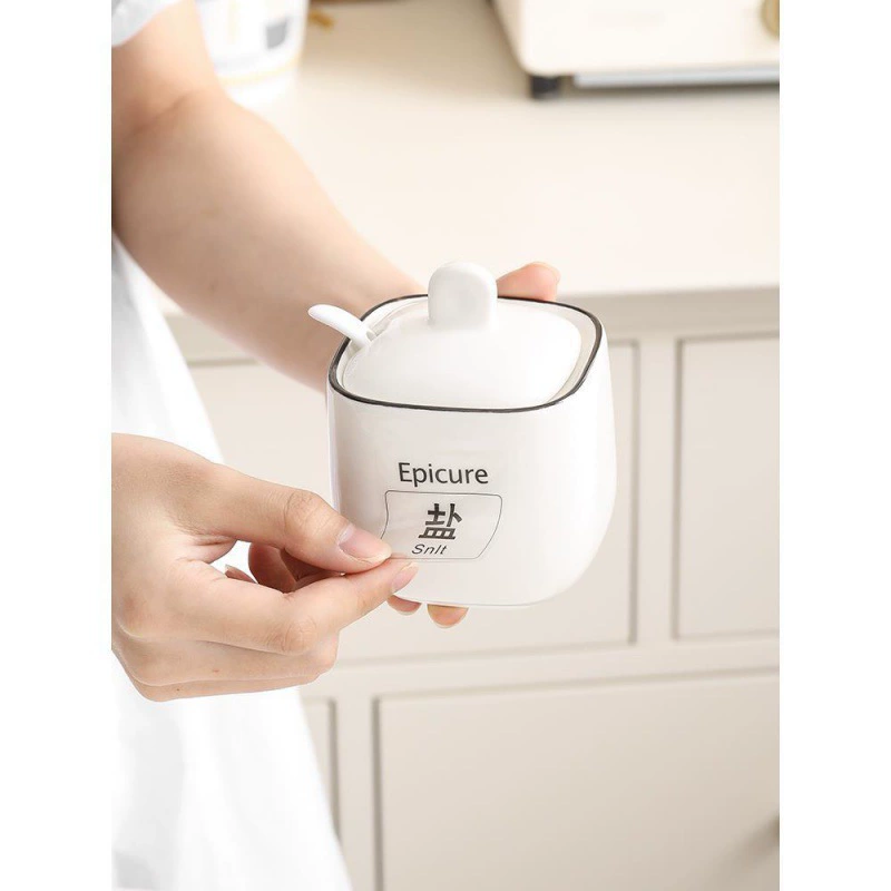 Nordic Simple Ceramics Household Seasoning Box Seasoning Bar Salt Period seasoner
