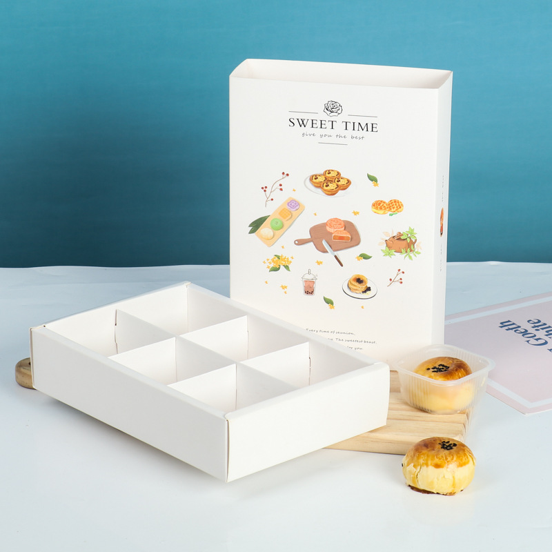 6粒格蛋黄酥包装盒中秋月饼盒手提小蛋糕盒礼盒抽屉盒创意烘焙