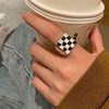 Retro fashionable ring, Korean style, silver 925 sample, on index finger