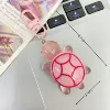 Glow-in-the-dark turtle keychain-pink