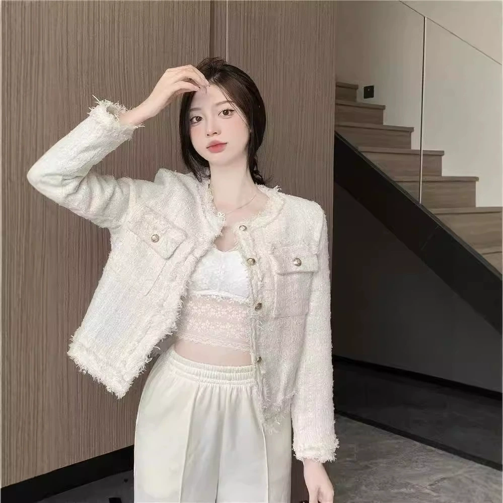Кожаная осенняя куртка, шорты, французский стиль, стиль Chanel, утолщение, оверсайз, для подростков