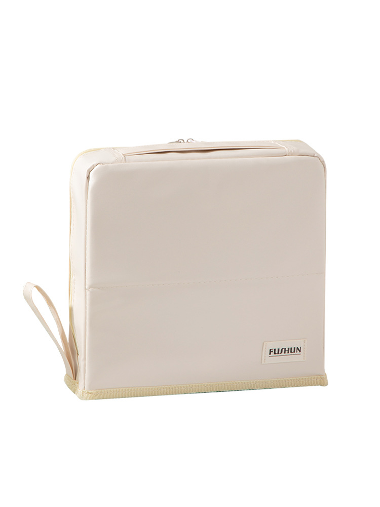 2025年新型PU化粧ポーチ 大容量 ハンドバッグ型 持ち運び便利 旅行必需品 分割式ペンケース 洗面用具入れ