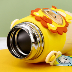 Cute Kawaii 316 Stainless Steel Children's Insulated Cup Vacuum Double Layer Thermos Student Crossbody Portable Water Cup 
