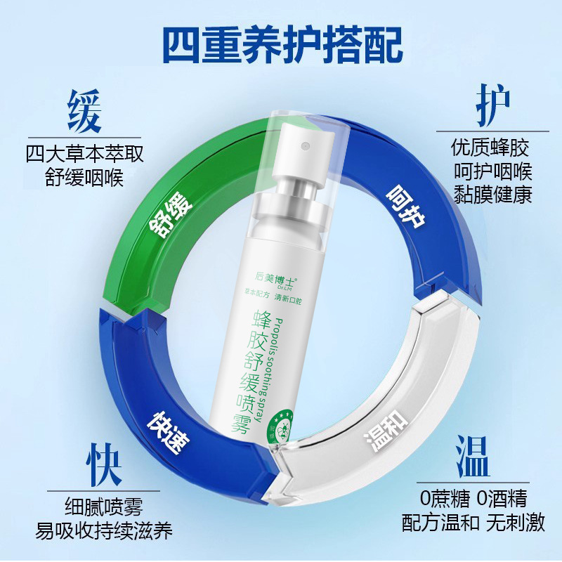 后美博士蜂胶舒缓喷雾缓解滋养喉咙草本滋润口腔喷20ml|undefined