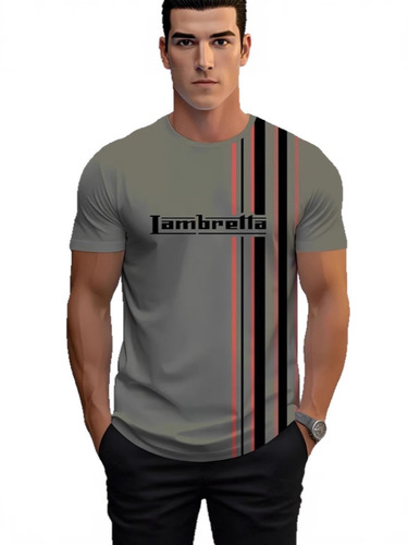 European and American foreign trade 2025 new fashion casual color-blocking 3D digital printing men's round neck short-sleeved T-shirt loose fit