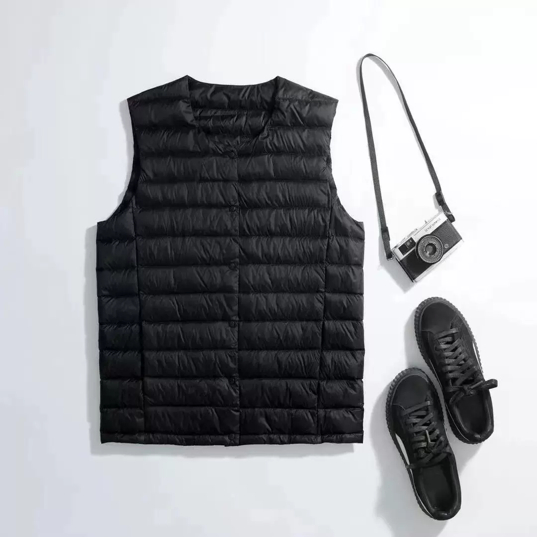 2025男士中老年羽绒马甲秋冬背心无领内胆坎肩保暖短外套休闲百搭
