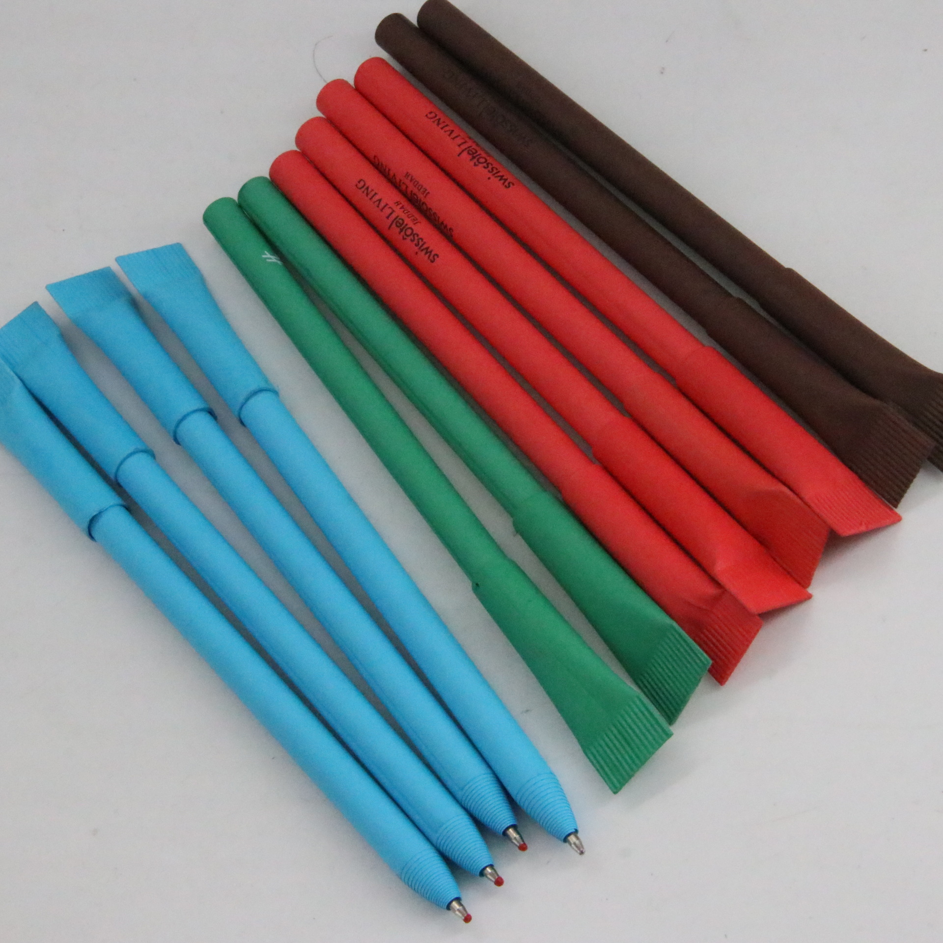 Junrong tubo de papel bolígrafo publicidad impresión logo papel en stock al por mayor insertar