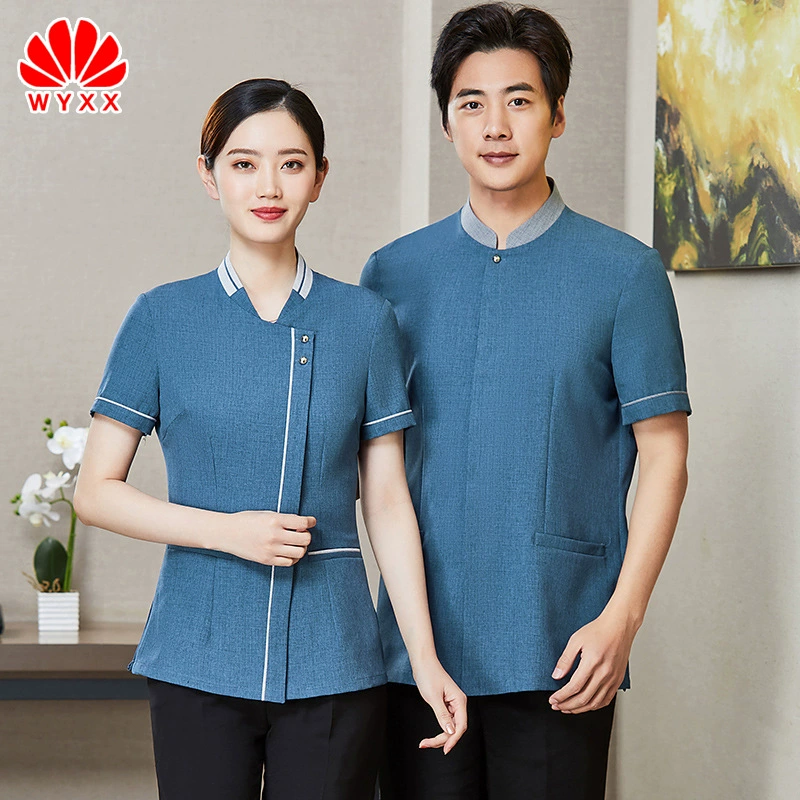 Одежда для уборки гостиничных номеров с короткими рукавами Мужская и женская собственность Чистящее средство для больниц Рабочая одежда Летнее чистящее средство Костюм тетушки