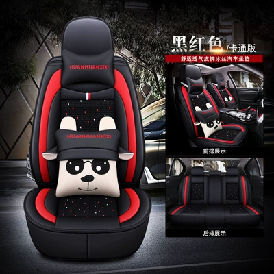 Universal seat cover – Seat Cover for Summer - cartoon-version-black-red-a-complete-set-of-five-seats