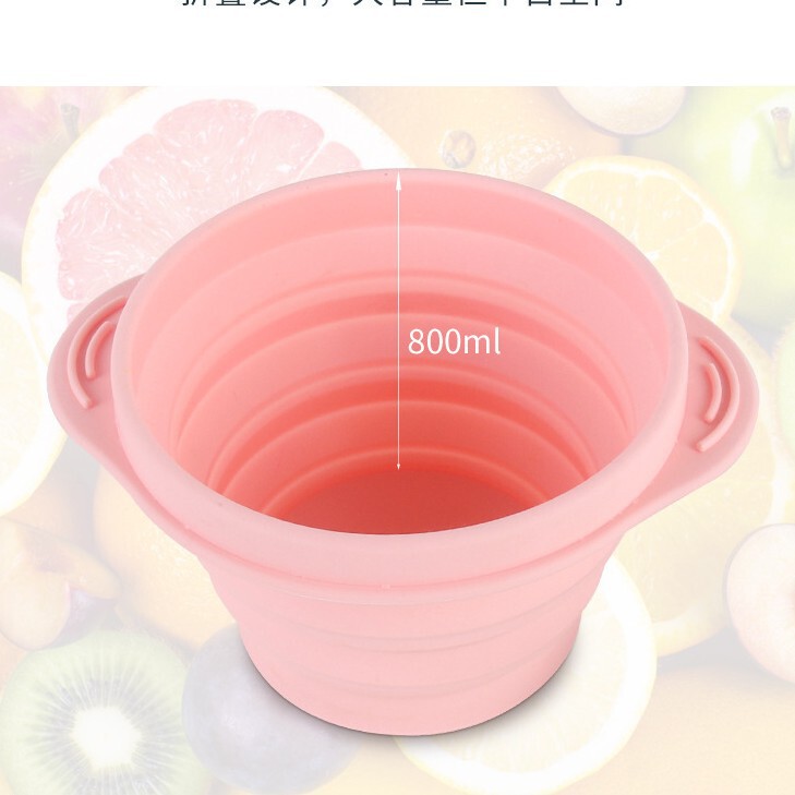 ♡ 食品グレードのシリコン製折りたたみボウル、旅行用伸縮式インスタントラーメンボウル、赤ちゃんや子供の旅行、アウトドアでの食事に最適、折りたたみ可能|undefined