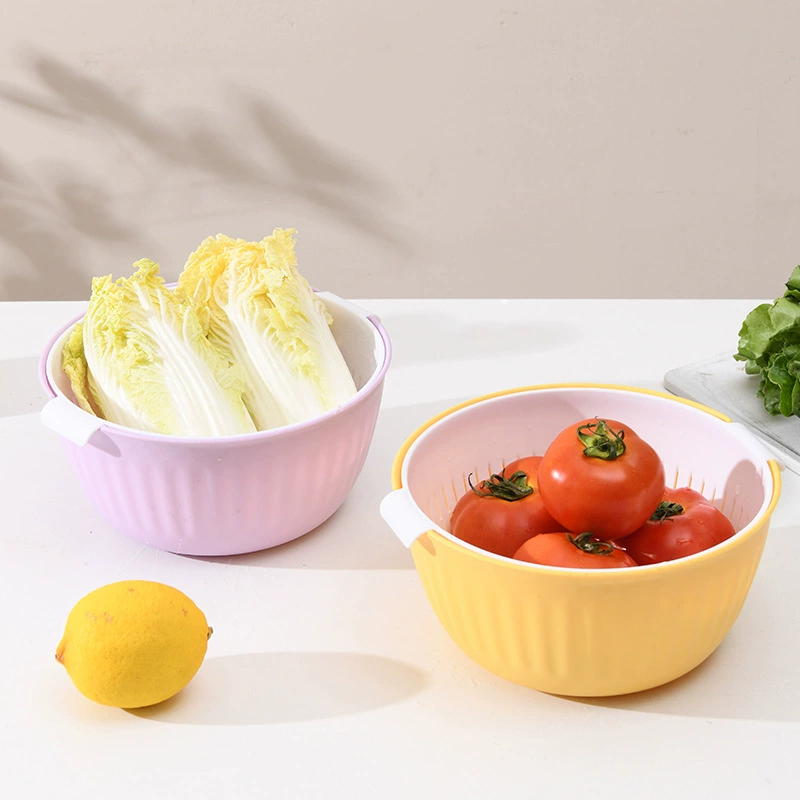 Овощная раковина сливная корзина утолщенная двухъярусная кухня артефакт многофункциональная бытовая пластиковая фруктовая корзина с фруктами