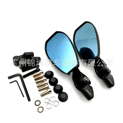 Motorcycle Rearview Mirror for Niu 009 Electric Scooter, Wide-Angle Modified Mirror, Retro Reflector, Direct Supply from Factory (Motorcycle rearview mirror) - aos4-black-blue-glass