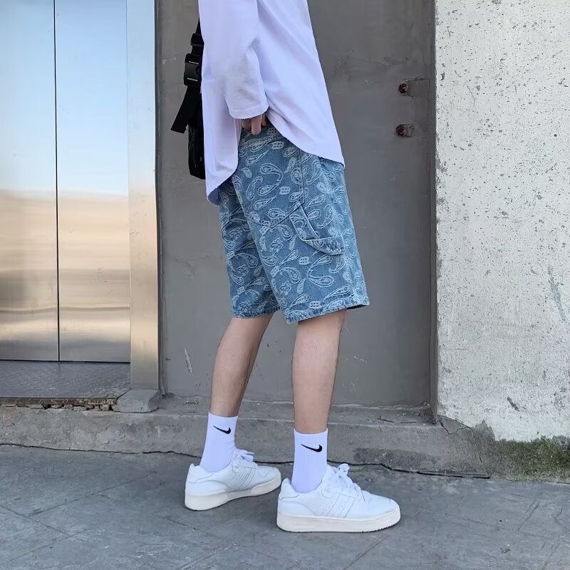 Jacquard Denim Shorts 5