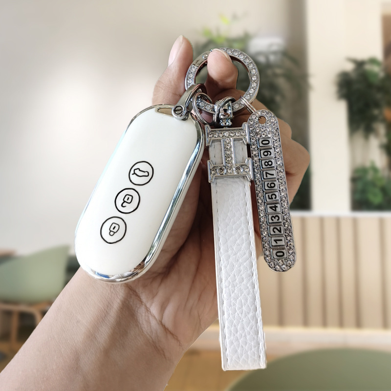 適用於2022款aito問界m5鑰匙套華為汽車鑰匙包時尚殼包扣男女