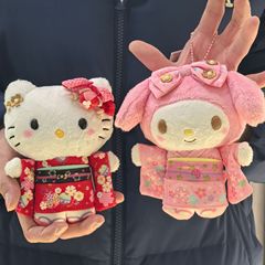 かわいい日本の着物ハローキティ人形ぬいぐるみぬいぐるみのかばんのキーホルダー