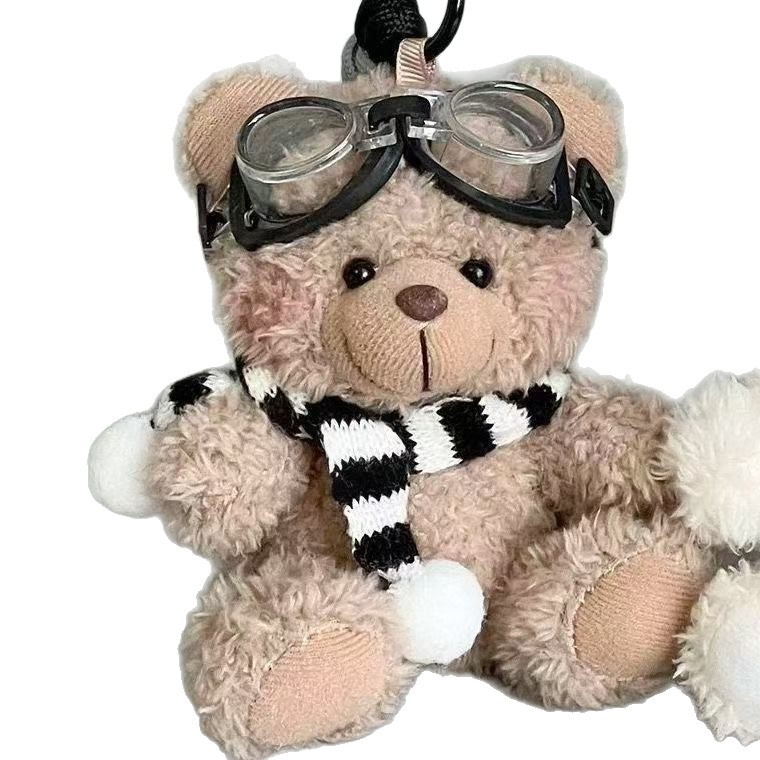 Ins bufandas lindas gafas osos peludos bolsas de muñecas colgantes para parejas regalos llaveros bolsas creativas colgantes