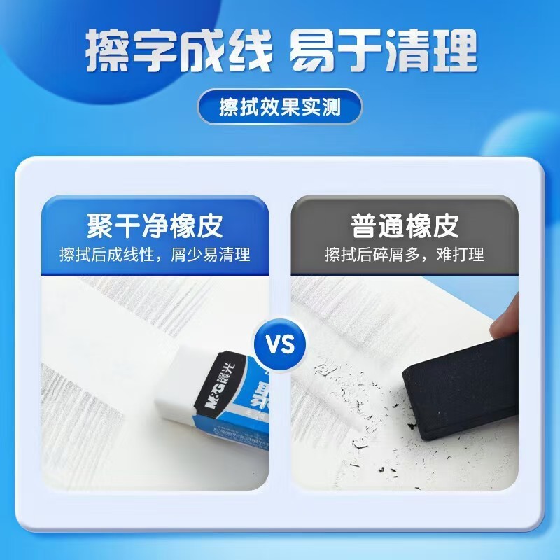 晨光聚干净橡皮擦易擦无邻苯安全橡皮学生考试美术绘图素描橡皮|undefined