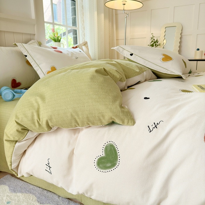 Nuevo 100% algodón de clase A algodón molido cuatro piezas de ropa de cama de cuatro estaciones gruesa dormitorio tres piezas de caja de regalo
