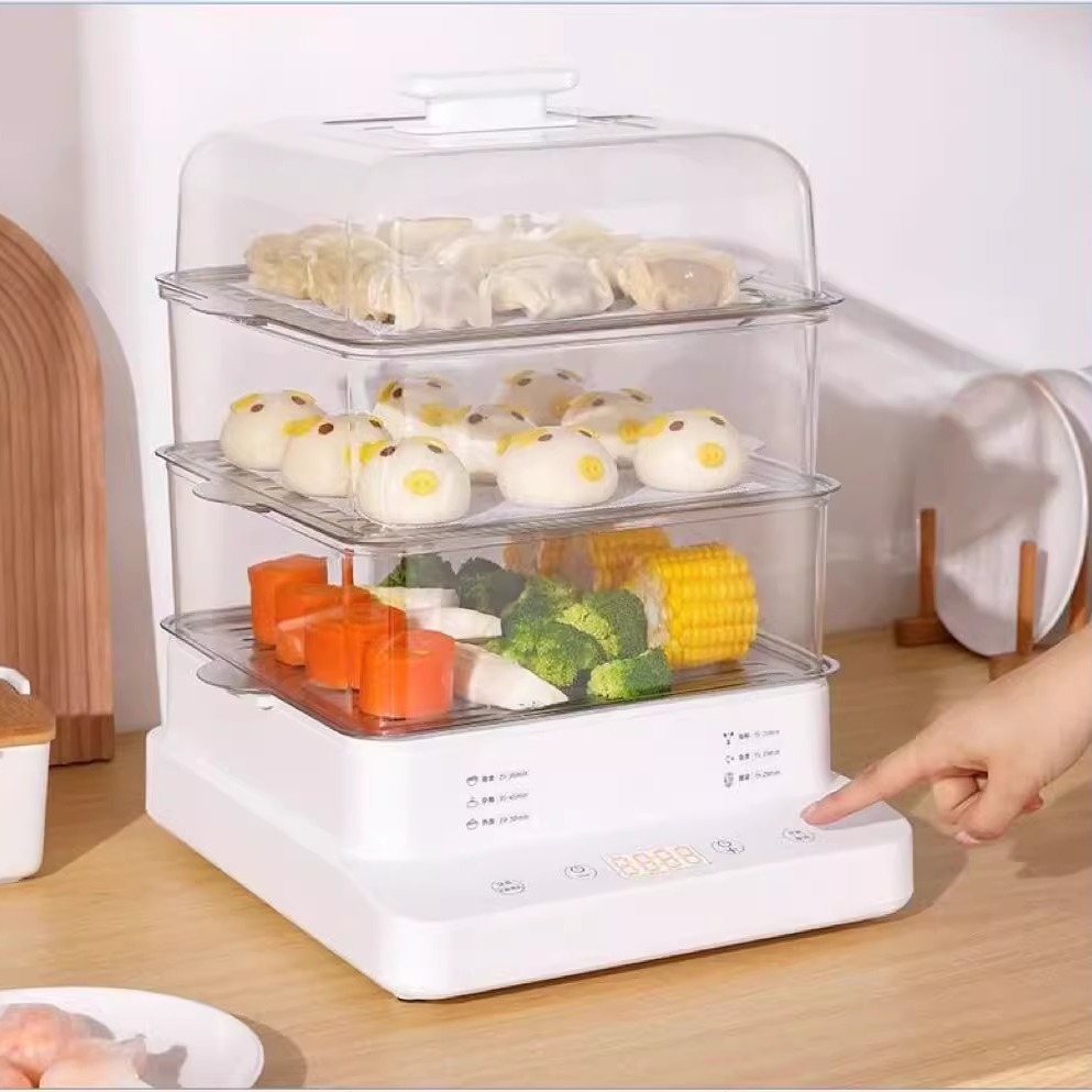 110V电蒸锅家用三层大容量电蒸箱全自动蒸汽锅早餐神器蒸笼蒸饭