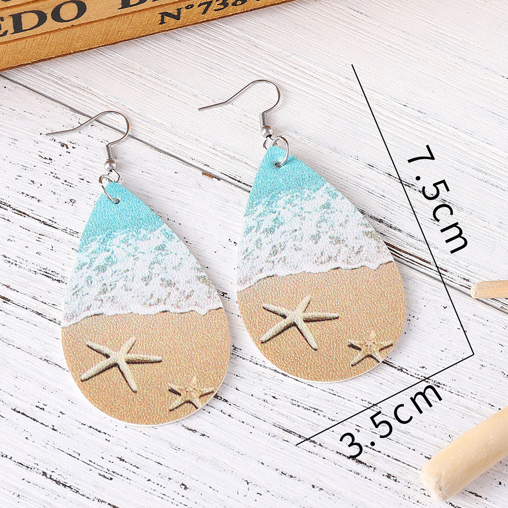 Vacation Geometric Pu Leather Women's Drop Earrings display picture 6