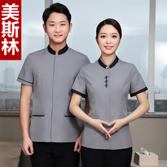 保潔員工作服短袖套裝男女夏季酒店商場上班清潔工阿姨物業保潔服