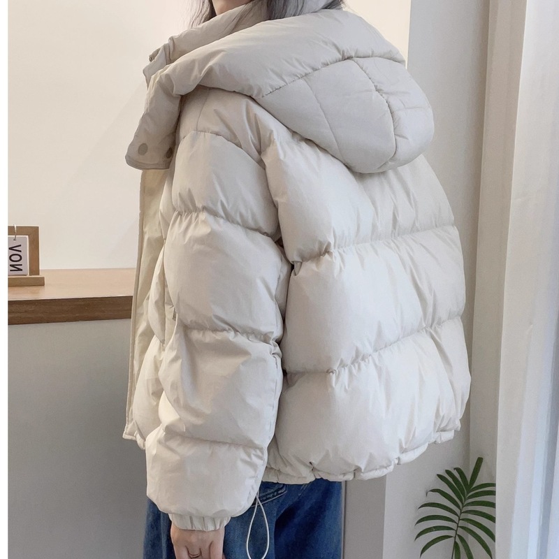 棉服女短款2025新款韩版宽松大码棉衣时尚连帽百搭薄款棉袄潮|undefined