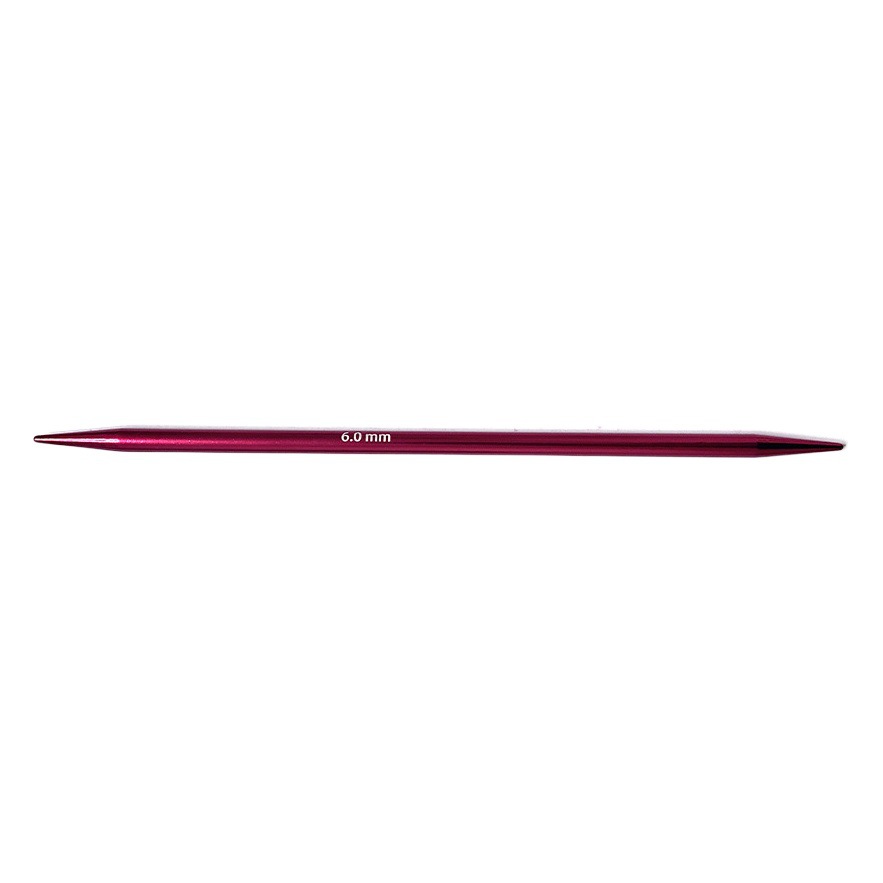 Herramientas de tejido rojo de doble punta aguja de lana roja aguja de suéter de alúmina 20cm 11 bolsa de Pu