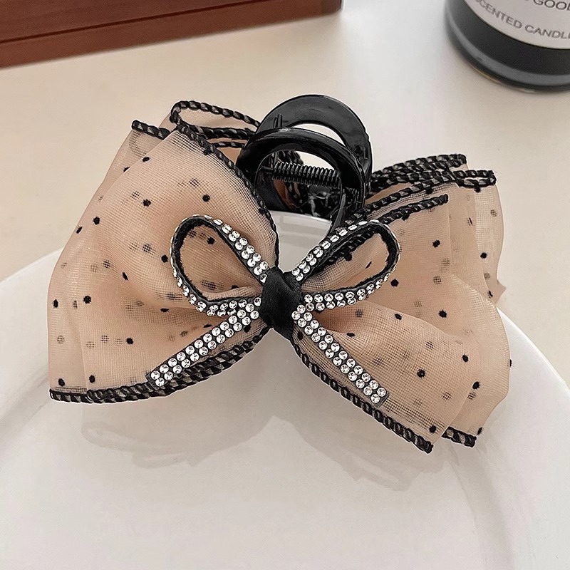 Escapar de la princesa cabeza negro de doble cara arco clip de otoño e invierno de las mujeres de la espalda Cabeza horquilla grande tiburón clip accesorios para el cabello