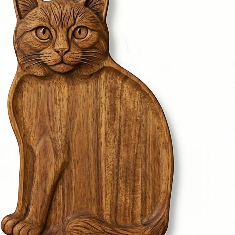 Cross-Border Independent Website Cat-Shaped Tray - Wooden Charcuterie Board for Fruits and Cheese - Artisan Serving Platter