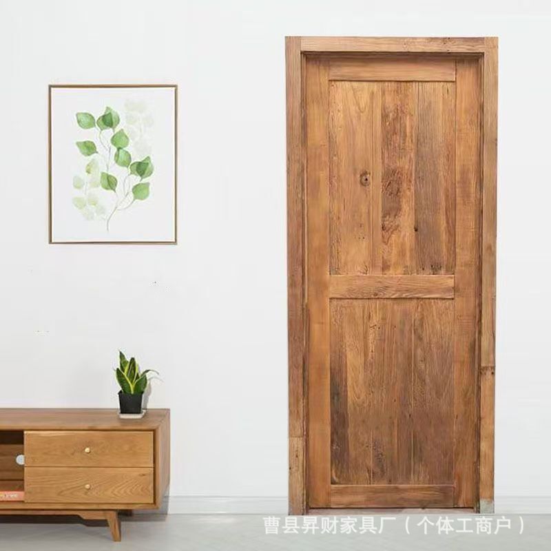 Old Elm Wood Solid Wood Door for Home Use, Bedroom Door, Vintage Style, Homestay Hotel, Natural Wood Interior Door, Weathered Old Wood Door, Deposit
